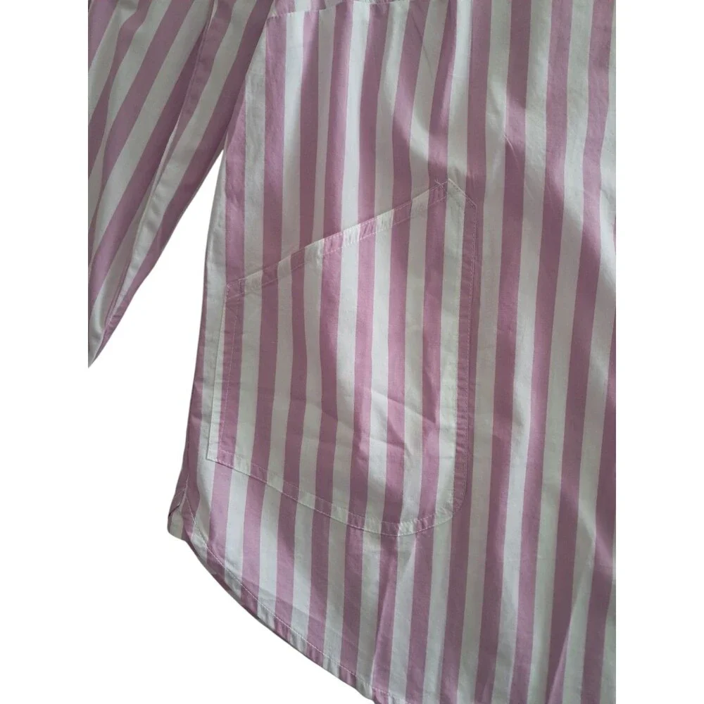 NWT J. Crew Top Women's XS Pink White Collared Popover Tunic Striped Preppy Work - Picture 6 of 13